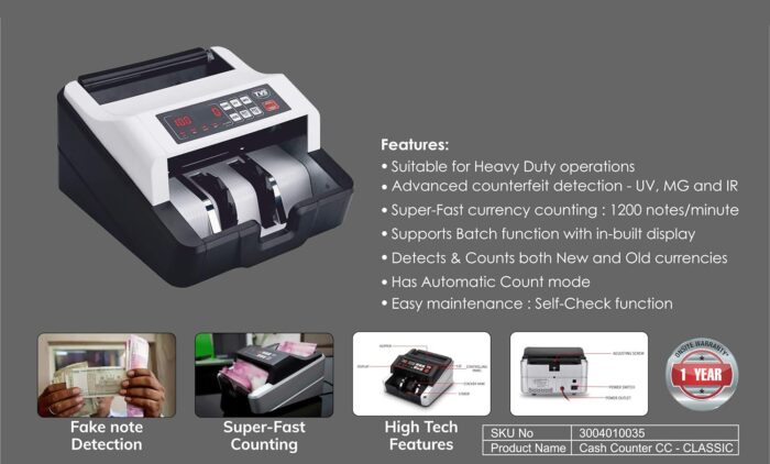 TVS Cash Counting Machine (CC-232) - Image 5